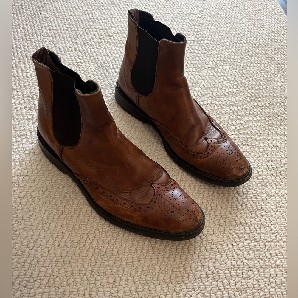 Mens To Boot New York Adam Derrick Leather Chelsea Boots western cowboy size 8.